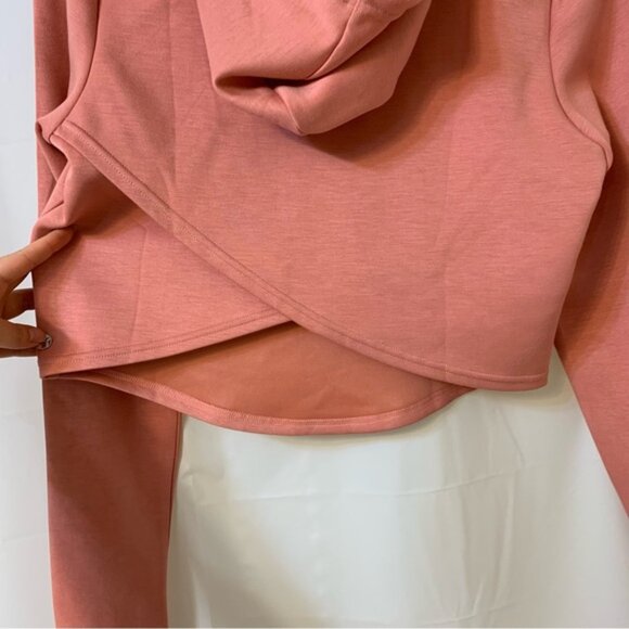 Buffbunny Collection Pink Cropped Hoodie Sweater with Cutout Medium NWT - Picture 5 of 6